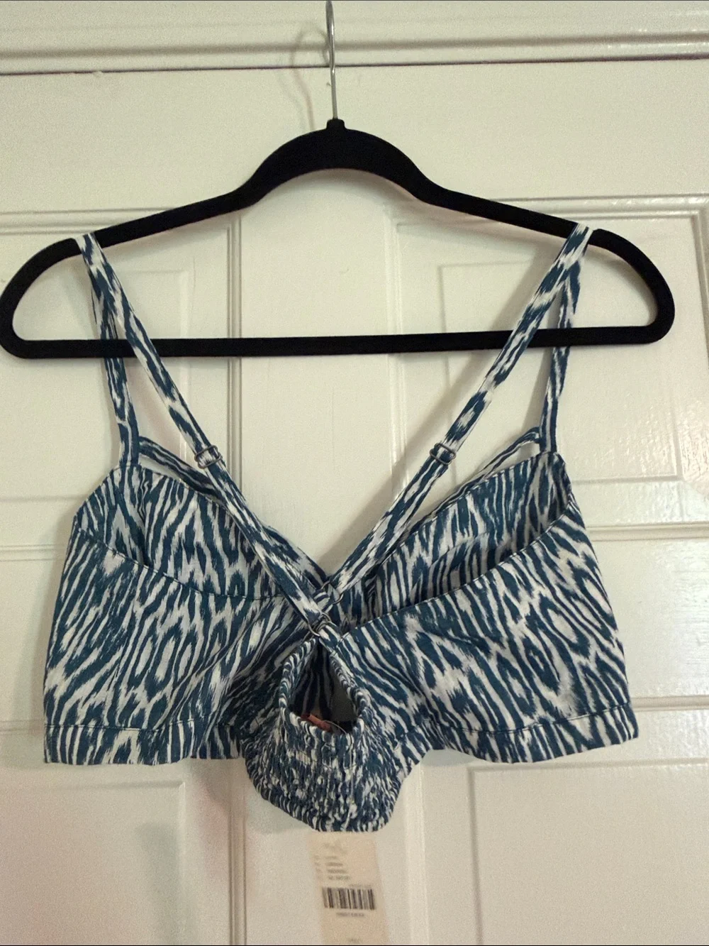 Anthropologie Blue and White Ikat Bralette